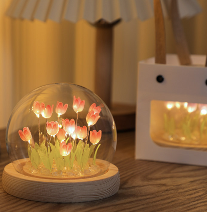 Iluminación nocturna de tulipanes, lámpara de mesa para dormitorio, lámparas de mesa, regalos navideños