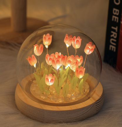 Iluminación nocturna de tulipanes, lámpara de mesa para dormitorio, lámparas de mesa, regalos navideños