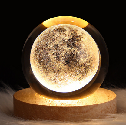 Warm light bedside night light, luminous crystal ball light, projection ambient light, creative gifts